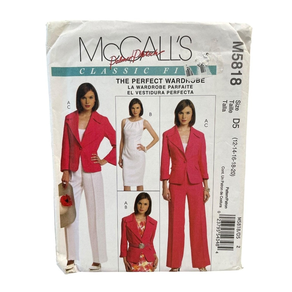 McCall's M5818 Misses' Jacket Dress Pants Sewing Pattern Size 12-20 UNCUT FF